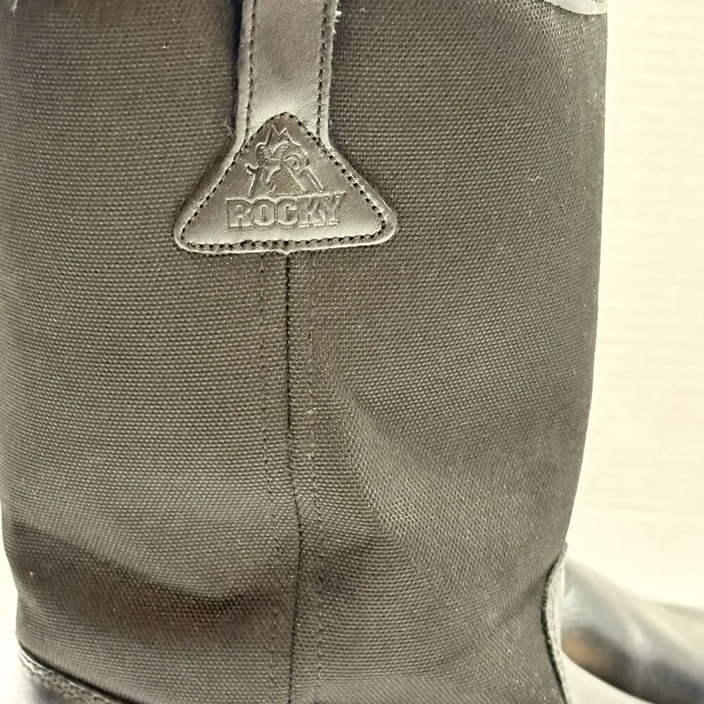 Rocky Warden Pull-On Wellington Public Service Boots 12 EW Black Leather